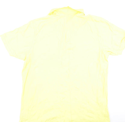 Dunnes Stores Mens Yellow  Cotton  Polo Size 2XL Collared