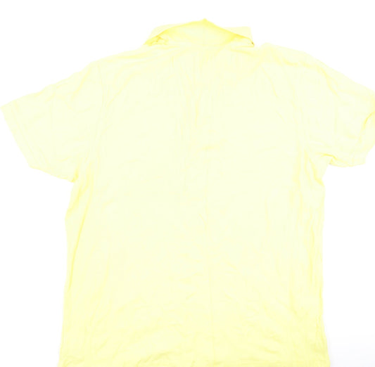 Dunnes Stores Mens Yellow  Cotton  Polo Size 2XL Collared