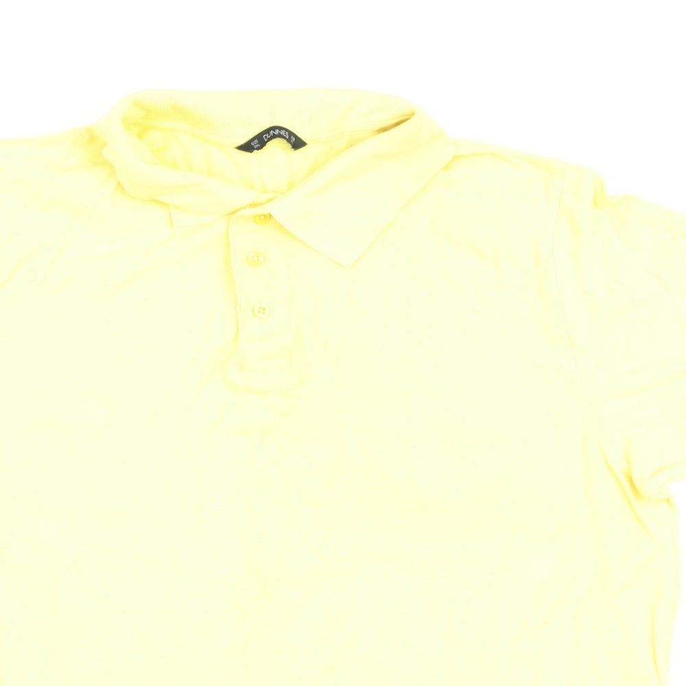 Dunnes Stores Mens Yellow  Cotton  Polo Size 2XL Collared