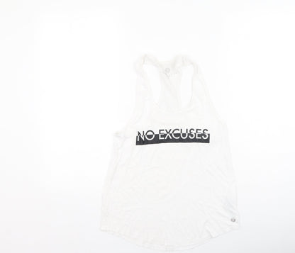 Womens UK Size S New Look White Basic Tank