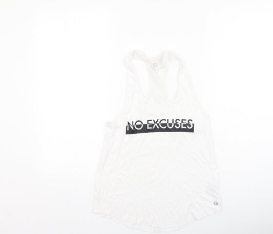 Womens UK Size S New Look White Basic Tank