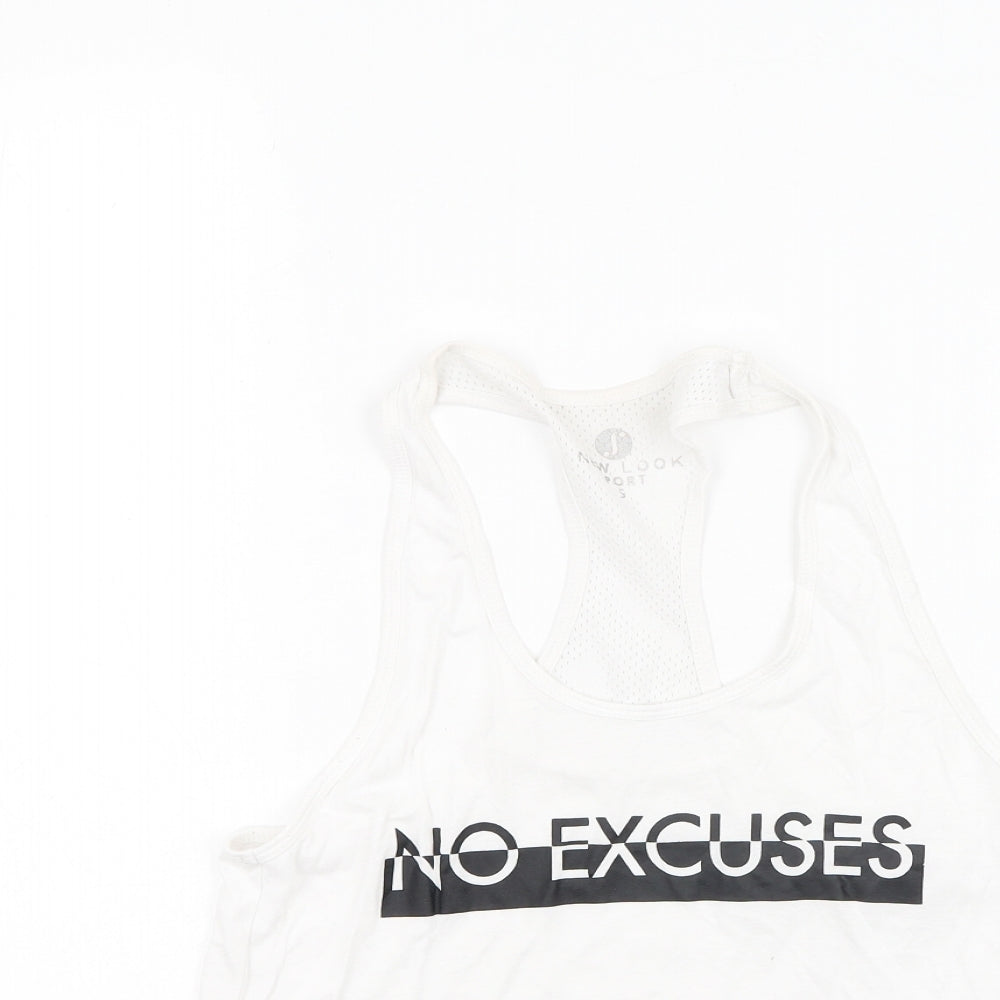 Womens UK Size S New Look White Basic Tank