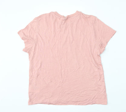Womens UK Size S Divided by H&M Pink Basic T-Shirt