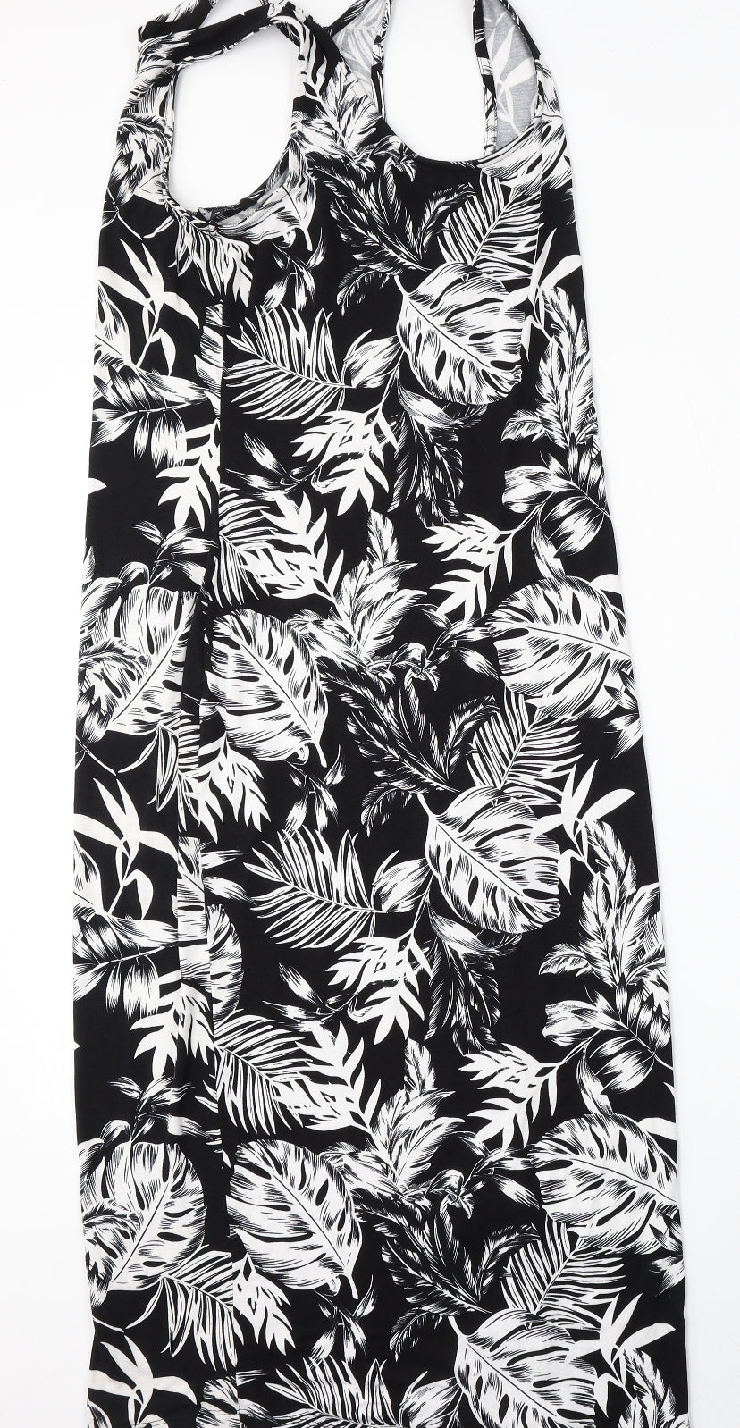 Peacocks Womens Black Floral Viscose Shift  Size 12  Round Neck