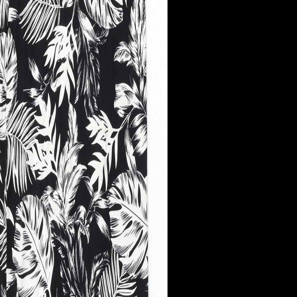 Peacocks Womens Black Floral Viscose Shift  Size 12  Round Neck