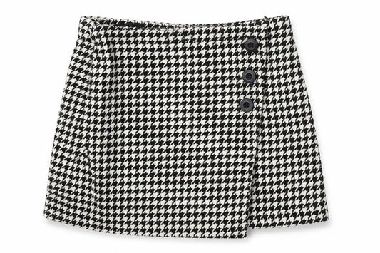 NEXT Girls White Houndstooth Polyester A-Line Skirt Size 7 Years  Regular