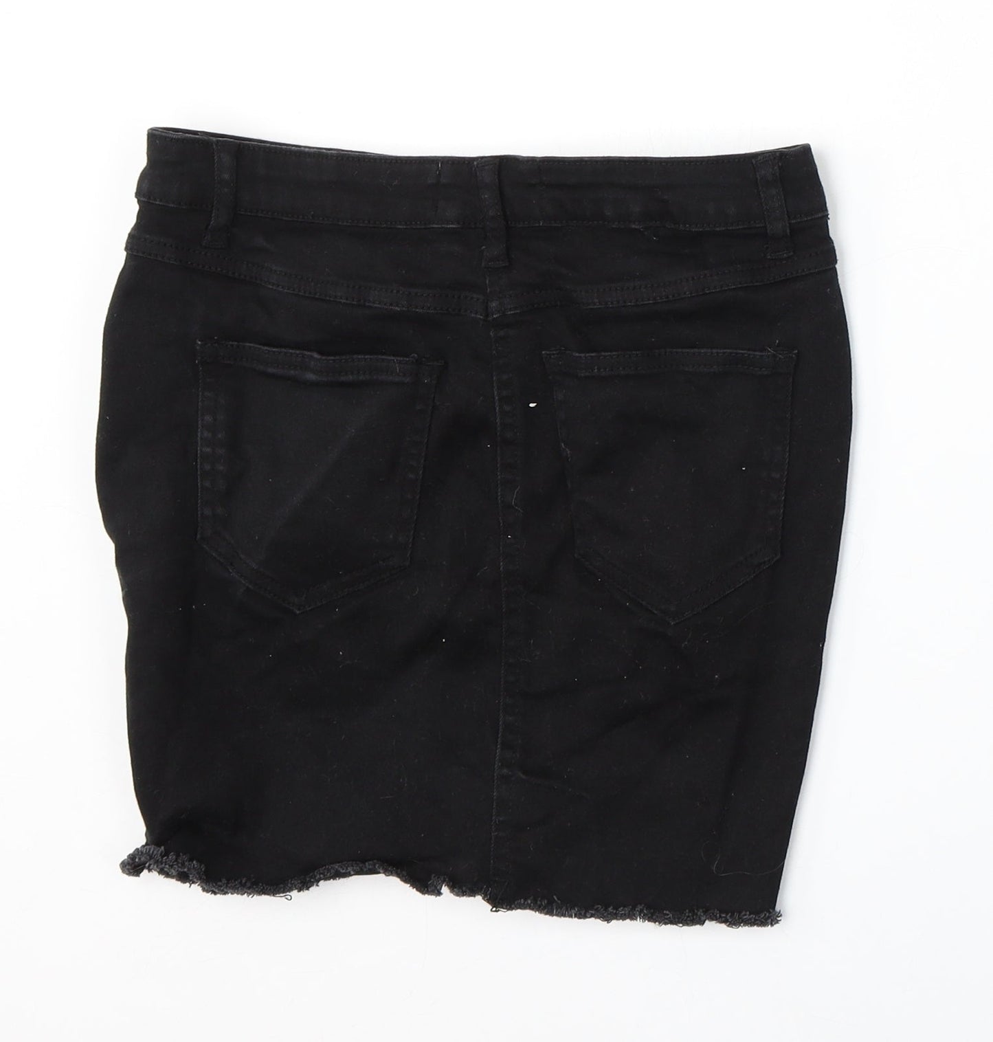 New Look Womens Black  Cotton Straight & Pencil Skirt Size 10