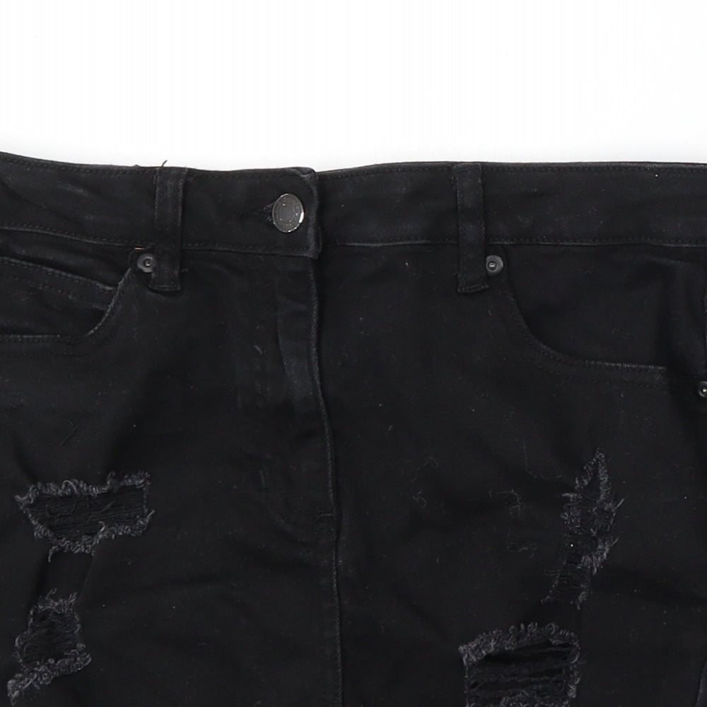 New Look Womens Black  Cotton Straight & Pencil Skirt Size 10