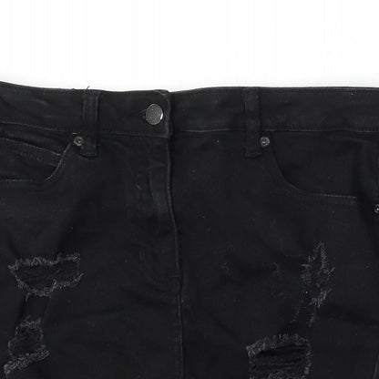 New Look Womens Black  Cotton Straight & Pencil Skirt Size 10