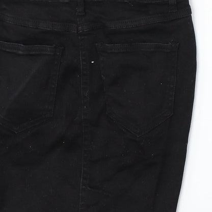 New Look Womens Black  Cotton Straight & Pencil Skirt Size 10
