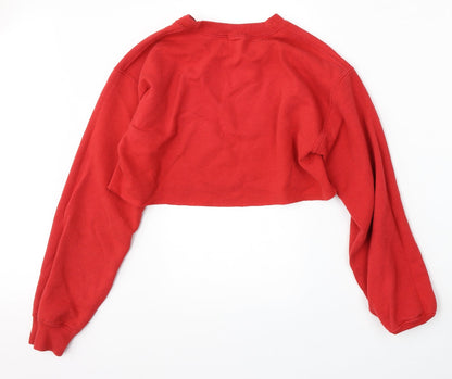 PRETTYLITTLETHING Womens Red  Polyester Pullover Sweatshirt Size S