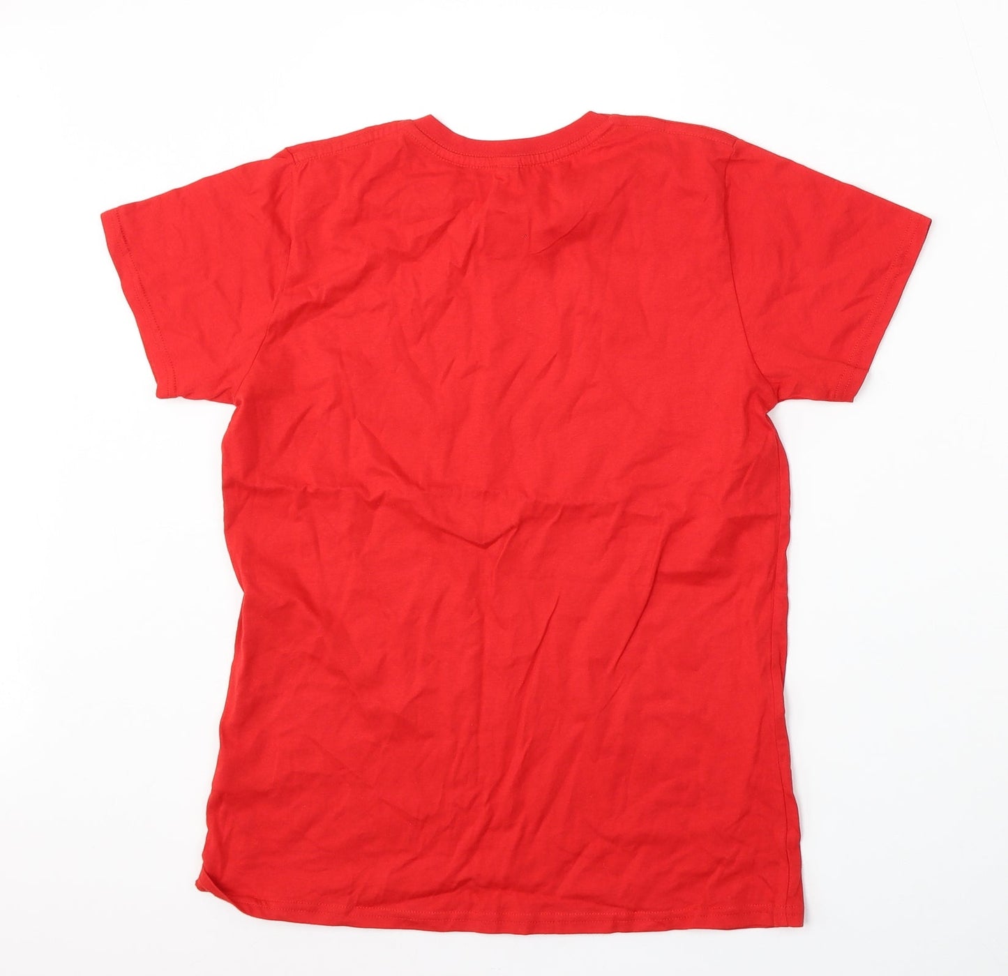 Womens UK Size M Earth Positive Red Basic T-Shirt