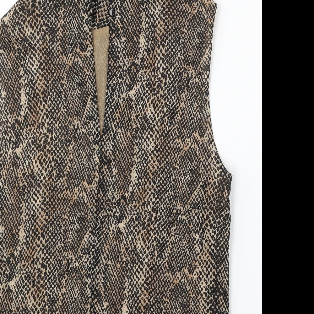 Womens UK Size 10 Marks and Spencer Brown Basic Blouse