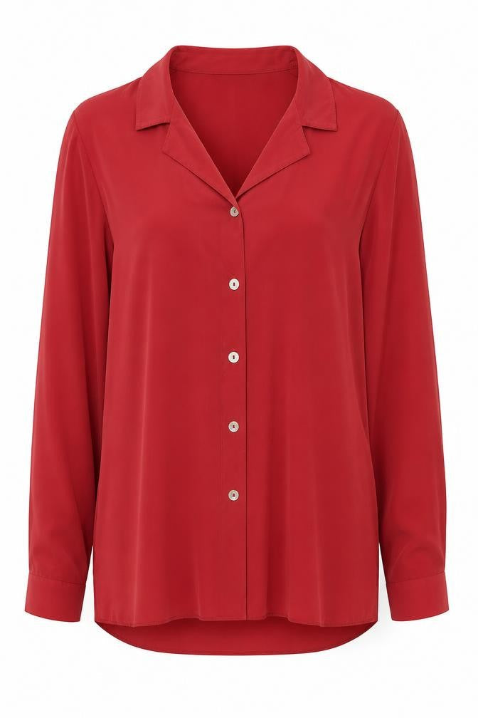 George Womens Red  Polyester Basic Button-Up Size 10 Collared