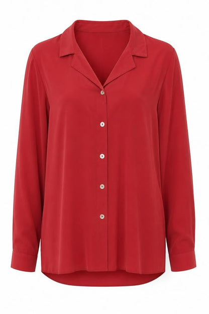 George Womens Red  Polyester Basic Button-Up Size 10 Collared