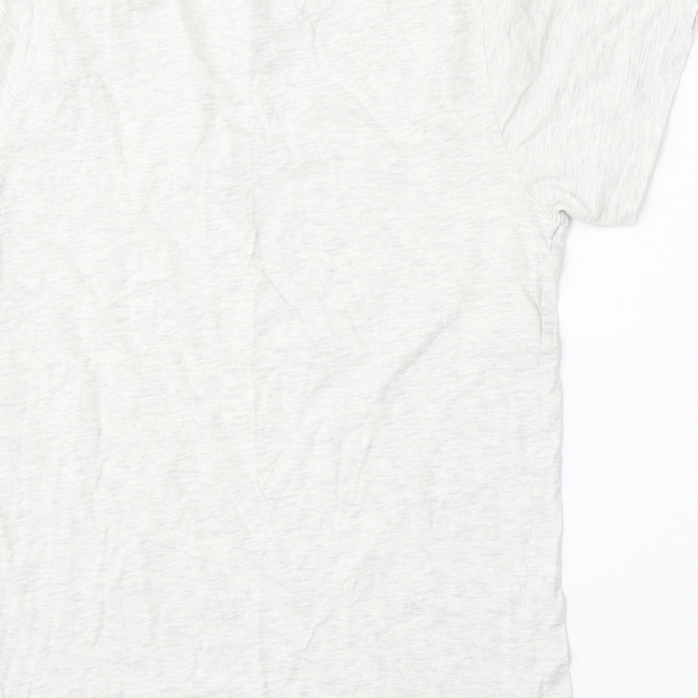 AW85 Mens Grey  Cotton  T-Shirt Size S V-Neck