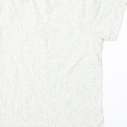 AW85 Mens Grey  Cotton  T-Shirt Size S V-Neck