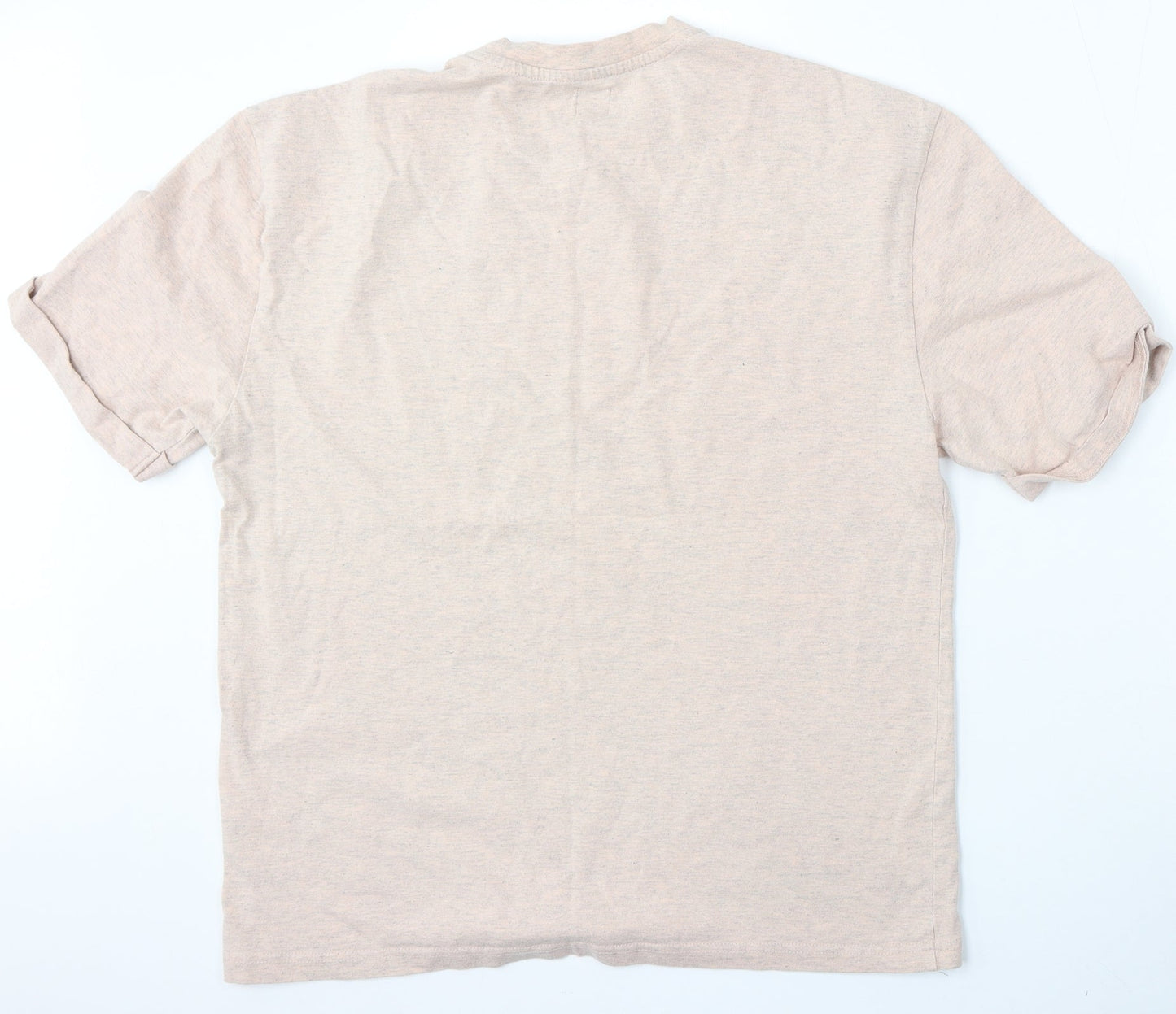 River Island Womens Beige  Cotton Basic T-Shirt Size S Round Neck