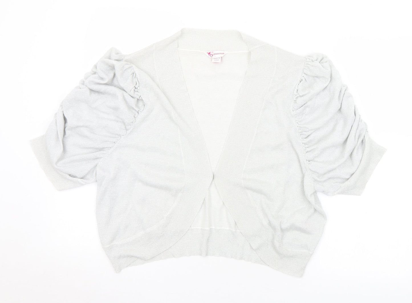 Womens UK Size 22 Glamorosa Silver Cardigan Jumper