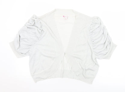 Womens UK Size 22 Glamorosa Silver Cardigan Jumper