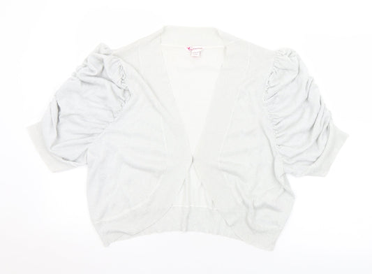 Womens UK Size 22 Glamorosa Silver Cardigan Jumper