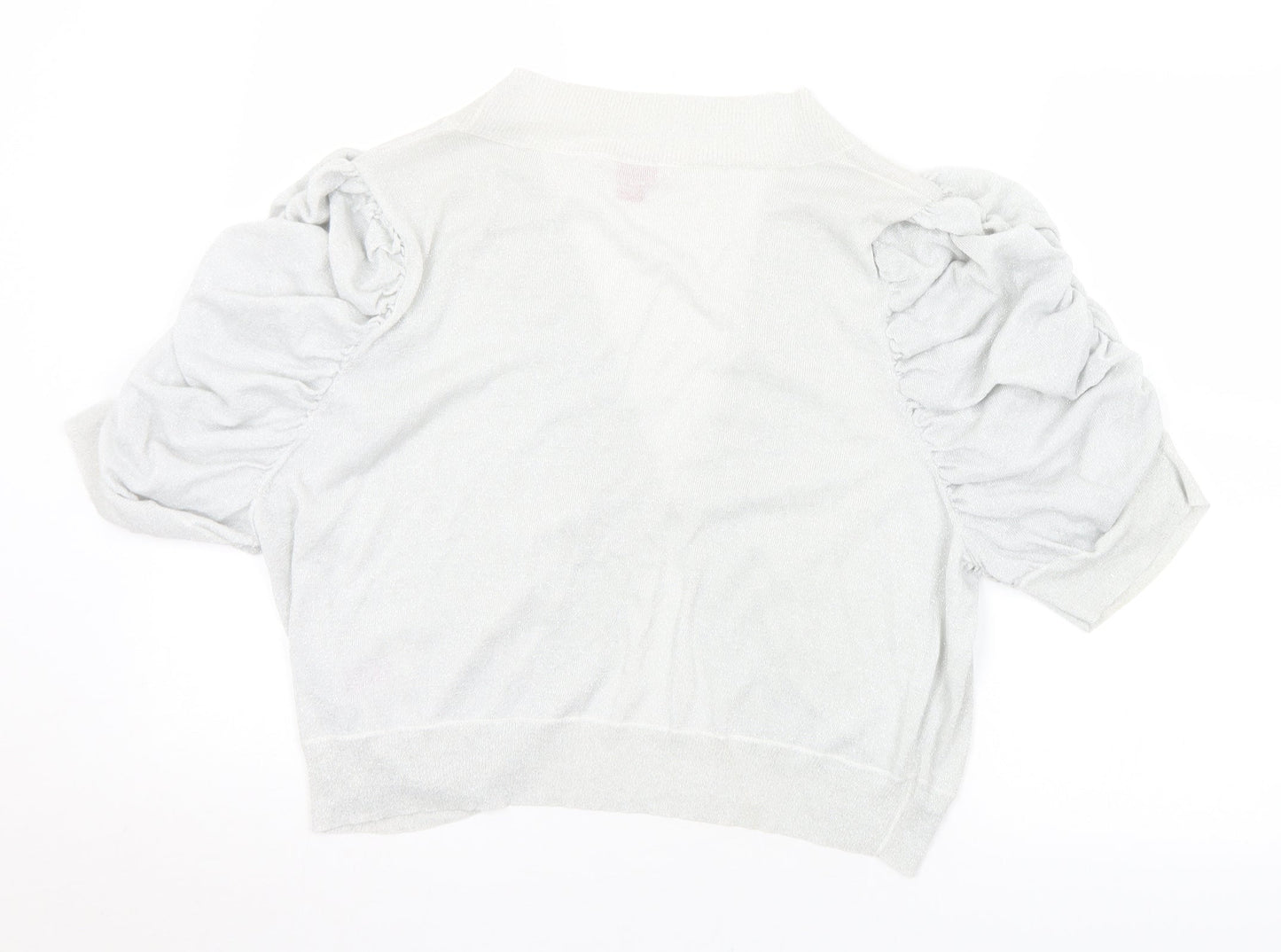 Womens UK Size 22 Glamorosa Silver Cardigan Jumper