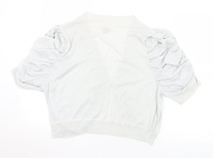 Womens UK Size 22 Glamorosa Silver Cardigan Jumper