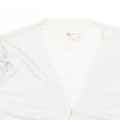 Womens UK Size 22 Glamorosa Silver Cardigan Jumper