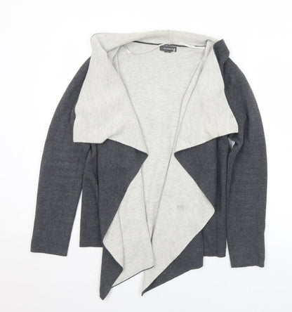 Primark Womens Grey Collared  Cotton Cardigan Jumper Size 10   - 10-12