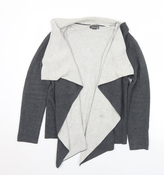 Primark Womens Grey Collared  Cotton Cardigan Jumper Size 10   - 10-12