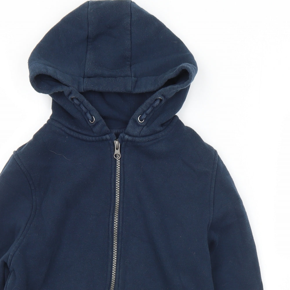 Primark Boys Blue  Cotton Full Zip Hoodie Size 9-10 Years  Zip