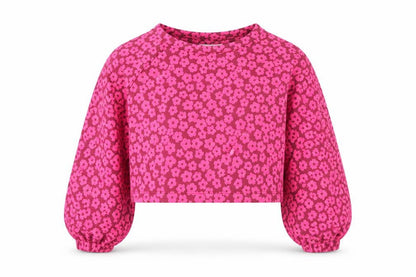 Matalan Girls Pink Floral Polyester Pullover Sweatshirt Size 5 Years