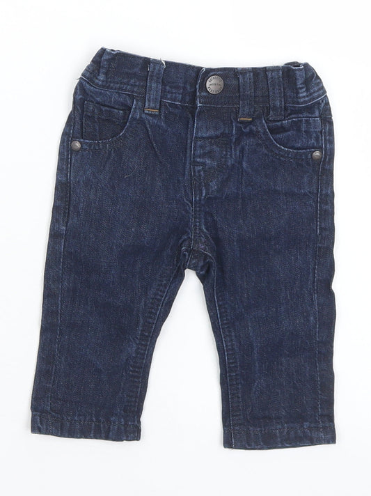 NEXT Baby Blue  Cotton Capri Jeans Size 3-6 Months  Snap
