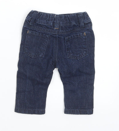 NEXT Baby Blue  Cotton Capri Jeans Size 3-6 Months  Snap