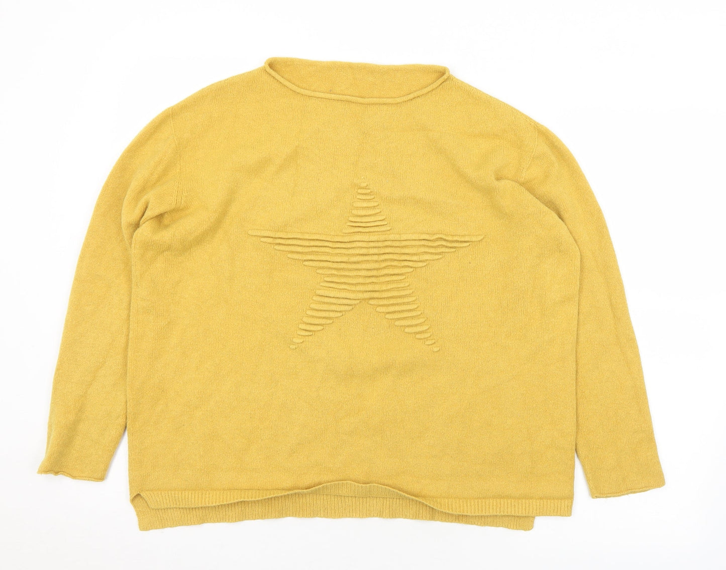 Womens UK Size M Preworn Yellow Pullover Jumper