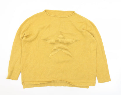 Womens UK Size M Preworn Yellow Pullover Jumper