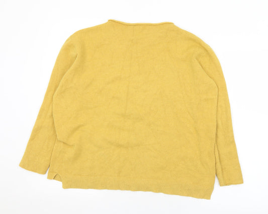 Womens UK Size M Preworn Yellow Pullover Jumper
