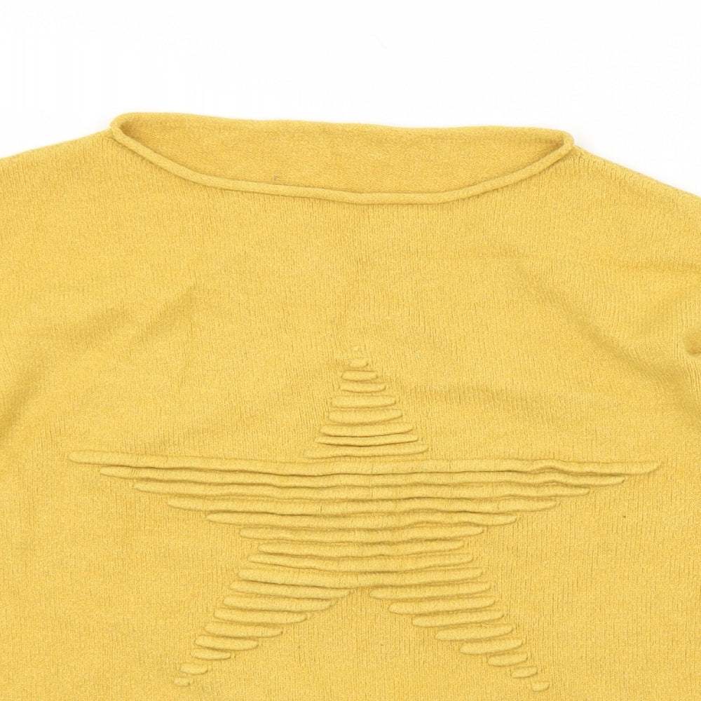 Womens UK Size M Preworn Yellow Pullover Jumper