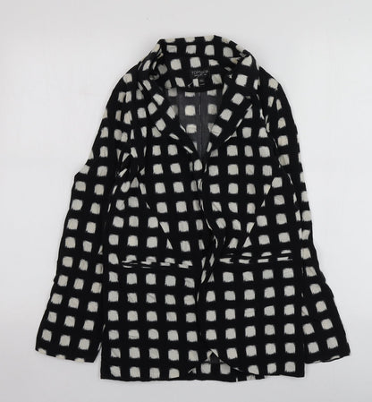 Topshop Womens Black Geometric Polyester Jacket Blazer Size 6