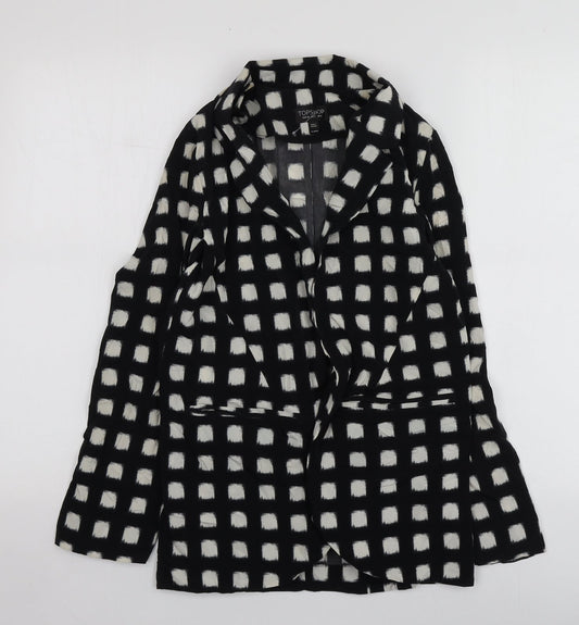 Topshop Womens Black Geometric Polyester Jacket Blazer Size 6