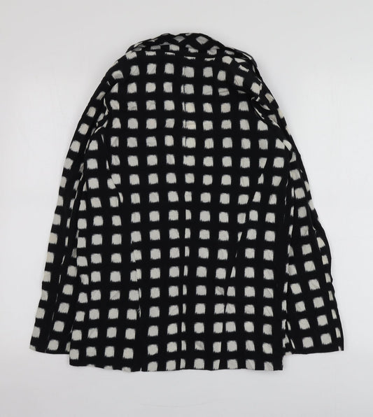Topshop Womens Black Geometric Polyester Jacket Blazer Size 6