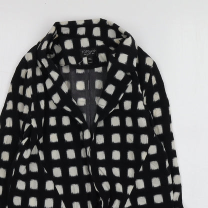 Topshop Womens Black Geometric Polyester Jacket Blazer Size 6