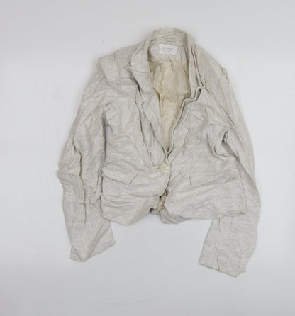 Principles Womens Beige  Viscose Jacket Suit Jacket Size 12