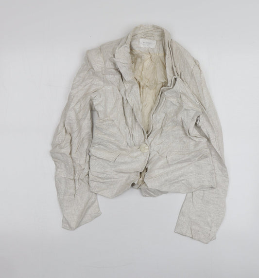 Principles Womens Beige  Viscose Jacket Suit Jacket Size 12
