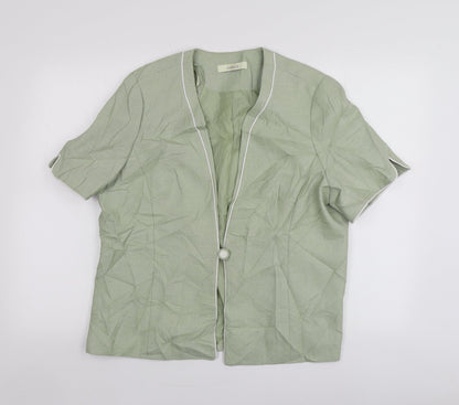 Classics Womens Green  Polyester Jacket Blazer Size 18
