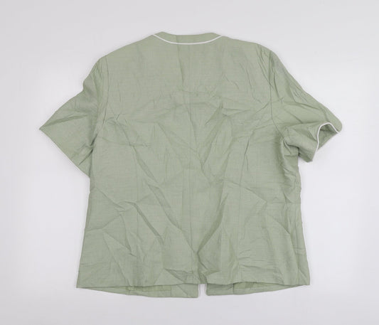 Classics Womens Green  Polyester Jacket Blazer Size 18