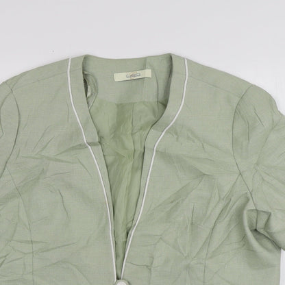 Classics Womens Green  Polyester Jacket Blazer Size 18