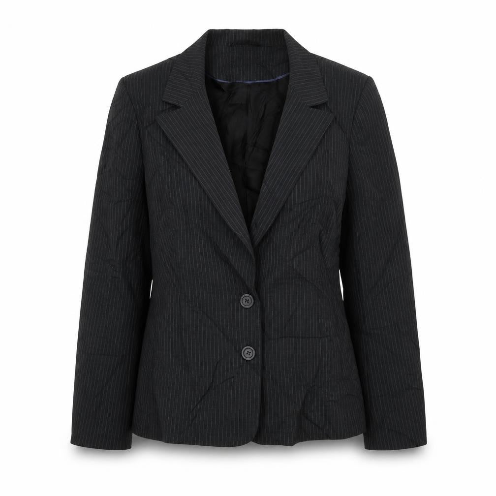 George Womens Black Striped Polyester Jacket Suit Jacket Size 14