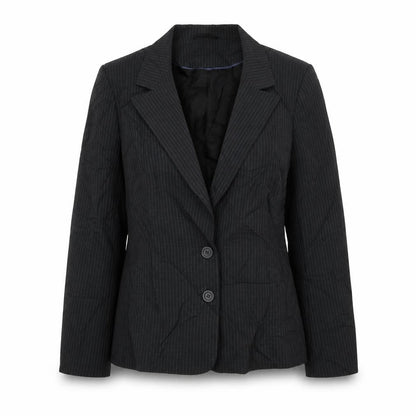 George Womens Black Striped Polyester Jacket Suit Jacket Size 14