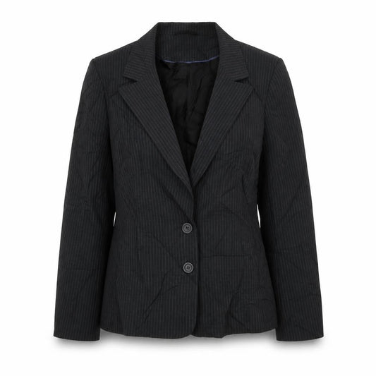 George Womens Black Striped Polyester Jacket Suit Jacket Size 14